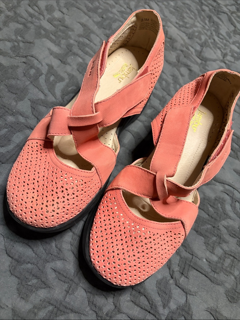 Jambu Coral Pink Perforated Flats